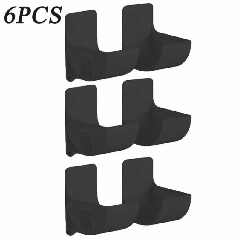 

Настенный многофункциональный регулируемый стеллаж для хранения кухонной пленки, мусорный мешок, боковая стойка для хранения в холодильнике 6PCS(1Set) чёрный