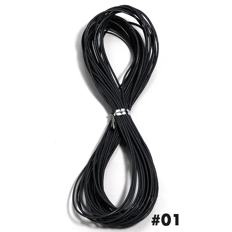 10 yardas Cuerda Redonda de Cuero Diámetro 1.5mm Cordón de Cuero Genuino de Colores Accesorios de Ropa DIY Artesanía en Cuero Materiales Hechos a Mano