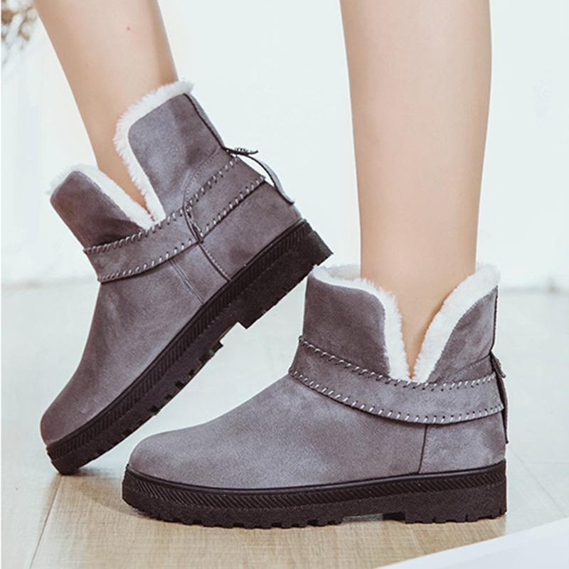 Buy Winter Warm Snow Boots Women Round Toe Suede Short Boot Fashion