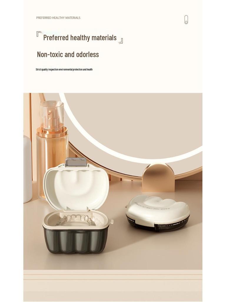 Portable Retainer Case: Large Silicone Box for Invisible Aligners, Dentures & Orthodontics