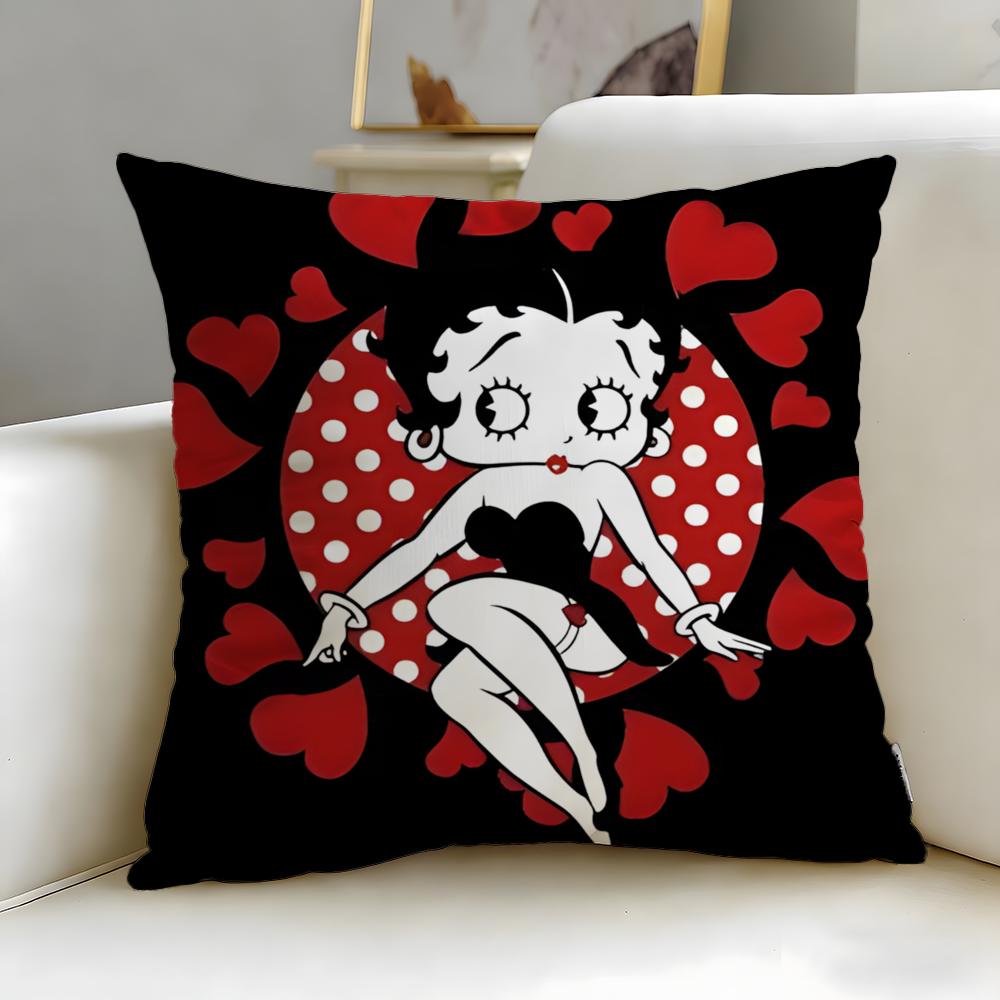 classic cartoon character Betty Boop Cushion Cover Soft EasyWash Pillow Case Versatile for Couch Bed Travel and Office