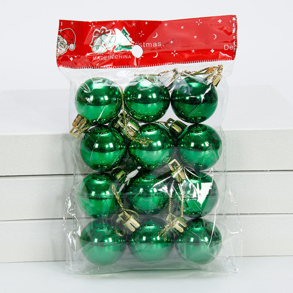 12Pcs Christmas Balls Pendant Plastic Heart-shaped Ornament Christmas Tree Ornaments DIY Home Decor Supplies New Year Party Gift