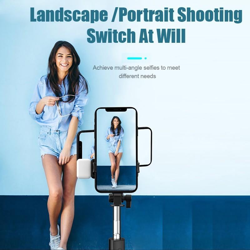 Mini Składany Statyw Bluetooth do Selfie z Lampą Wypełniającą Zdalny Wyzwalacz Bluetooth Wysuwany Drążek do Telefonu Komórkowego Huawei Xiaomi IPhone