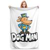 Dogman Cool Manga Comic Fleece Blankets Dog Man Funny Throw Blanket for Bed Sofa Couch 200x150cm Rug Piece Lightweight Thin