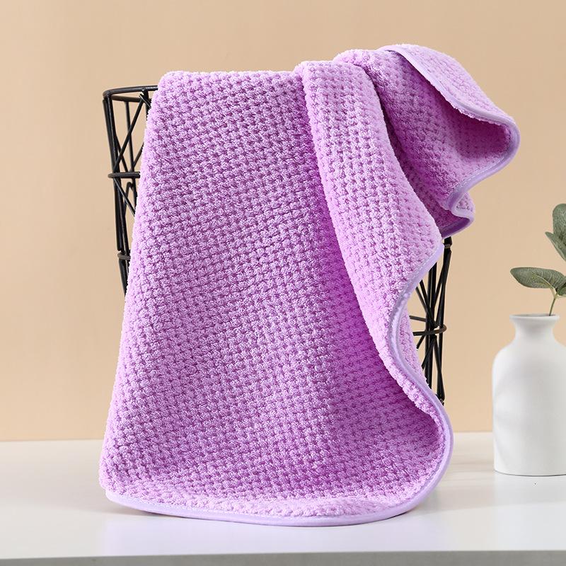 

2 шт./лот банные полотенца из чистого хлопка, сильная впитываемость воды, без ворса, не выцветают, банные быстросохнущие бытовые полотенца, приятные для кожи и мягкие фиолетовый