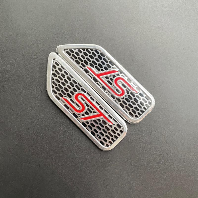 HDC3 1Pair 3D Aluminum Emblem ST Sport Fender Side Sticker Badge Accessories For Ford Focus 2 Fiesta Ranger Fusion Mondeo Mk2 Mk4