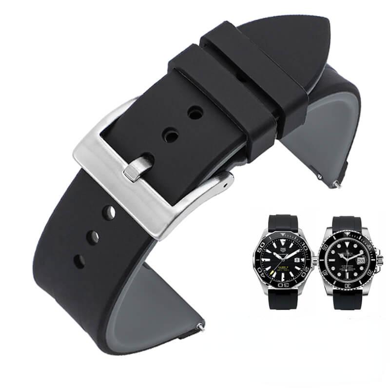 Sport Wasserdichtes Silikonkautschuk Uhrenarmband Männlich und Weiblich für Rolex Seiko Nein. 5 Huawei GT20 22mm Schnellverschluss