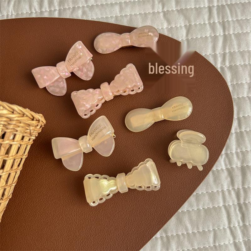Cute Jelly Color Acetate Bow Hair Clip - Sweet Temperament Hair Accessory for Girls