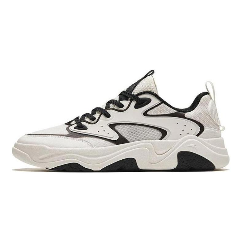 Anta Back Rise Cushioning, Wear Resistant Low Top Casual Shoes Men's White Black 112428854-1