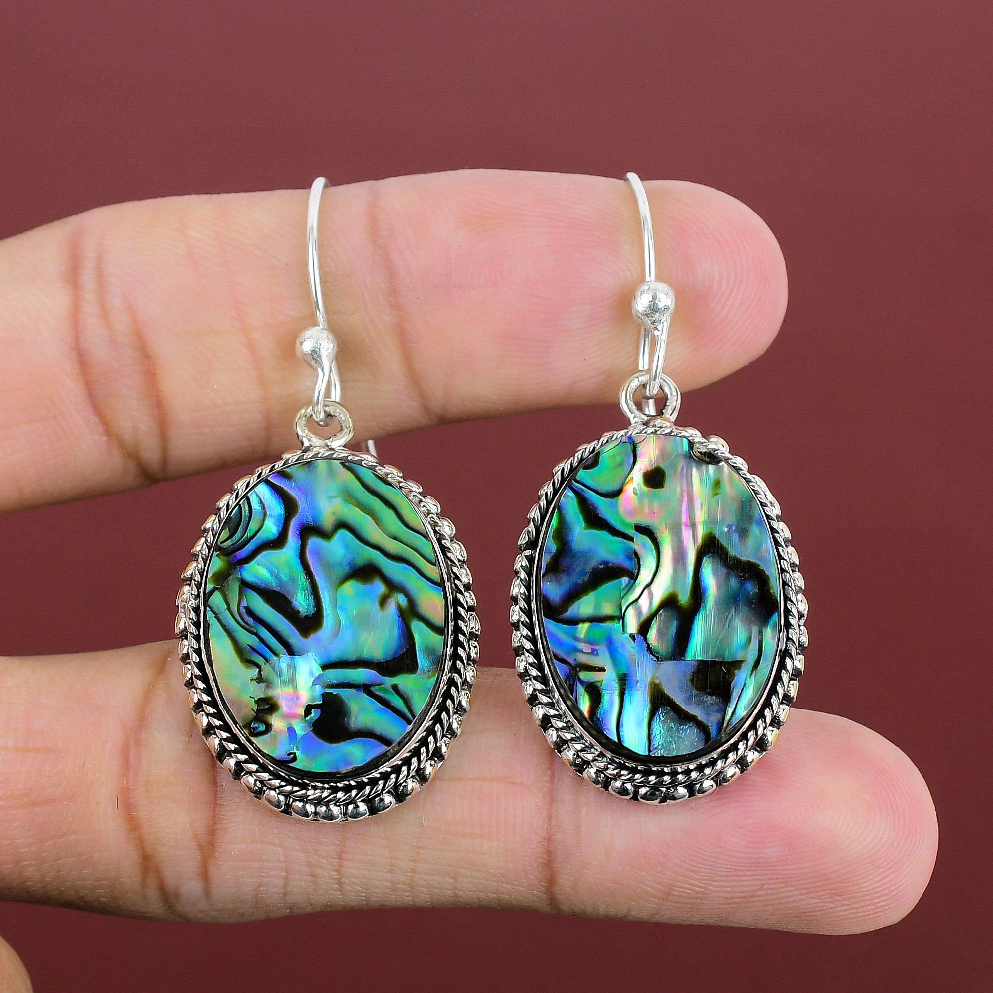 

Abalone Shell Earring Gemstone Vintage Earrings 925 Sterling Silver Earrings Handmade Jewelry Gifts For Her Designer Earring Antique Jewelry