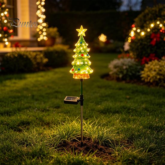 Solar Powered Christmas Tree Lights Light, Garden Stake Waterproof Unique Gifts for Gardeners LED Pathway Light Outdoor Yard Patio Lawn Decor Festive