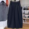 Khaki Korean Style High-Waisted Wide-Leg Slimming Pants for Women