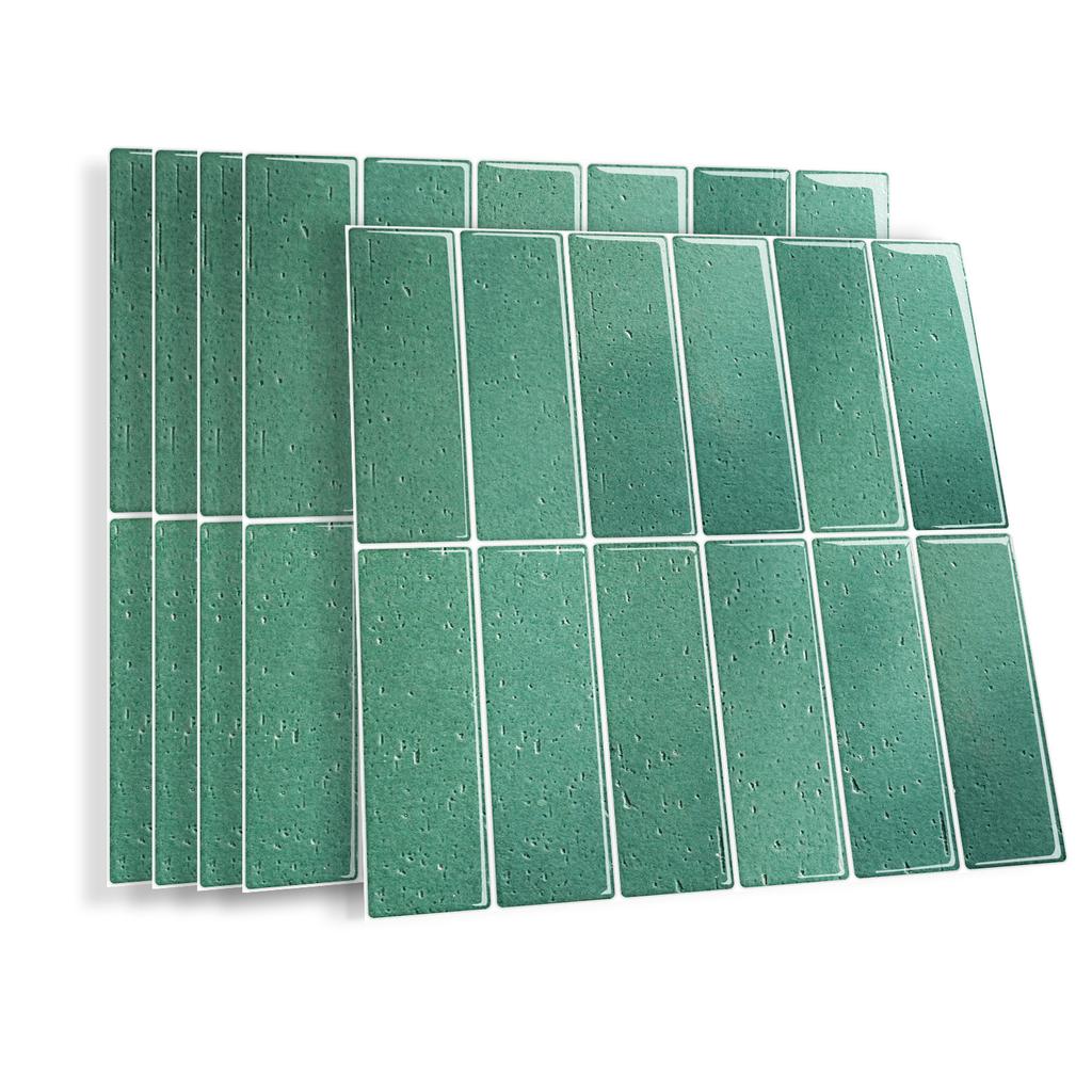 10 Piezas Pegatinas de Pared Mosaico Planas Sencillas Ladrillo de Imitación Decoración de Dormitorio Impermeables Autoadhesivas Papel Tapiz de Azulejo Decoración de Armario de Cocina