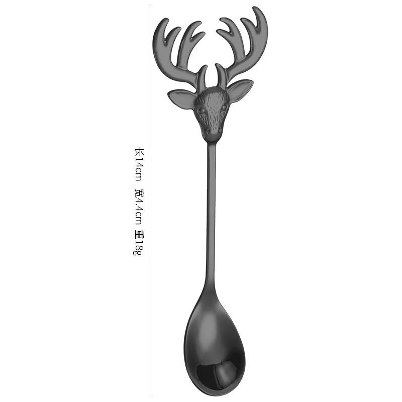 Abay Christmas Deer Head Stainless Steel Spoon