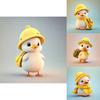 Cute Little Yellow Duck Wearing Hat Pendant With Acrylic Flat Surface For Vehicle Interior Decoration