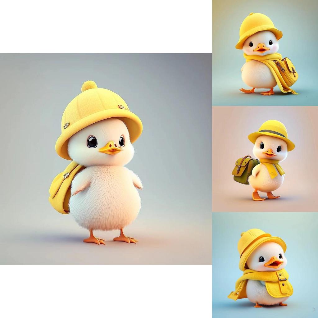 Cute Little Yellow Duck Wearing Hat Pendant With Acrylic Flat Surface For Vehicle Interior Decoration