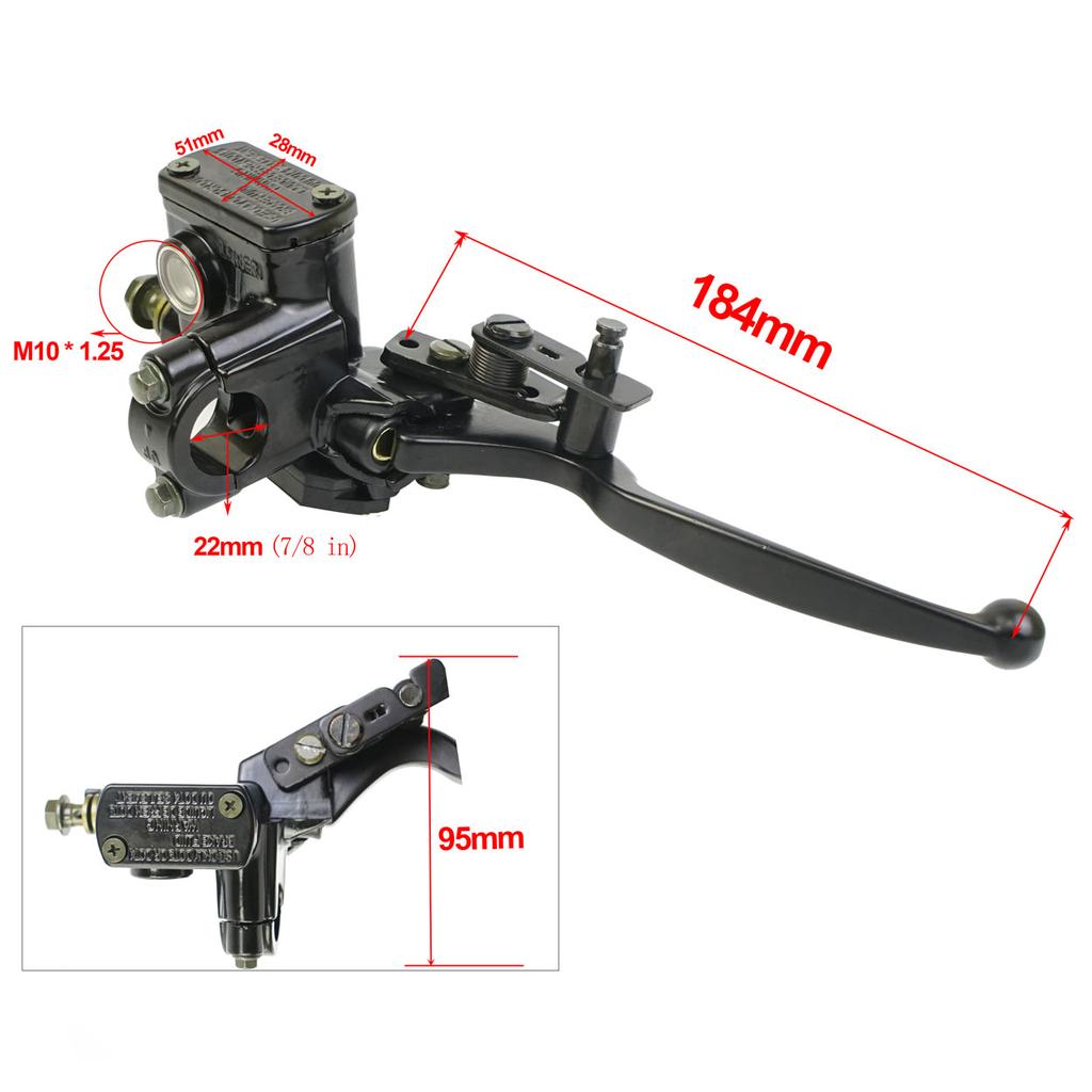 Motorcycle Rear Hydraulic Disc Brake Master Cylinder Caliper Assembly Brake Pump For 50 - 125CC ATV Quad Off-road Dirt Bike