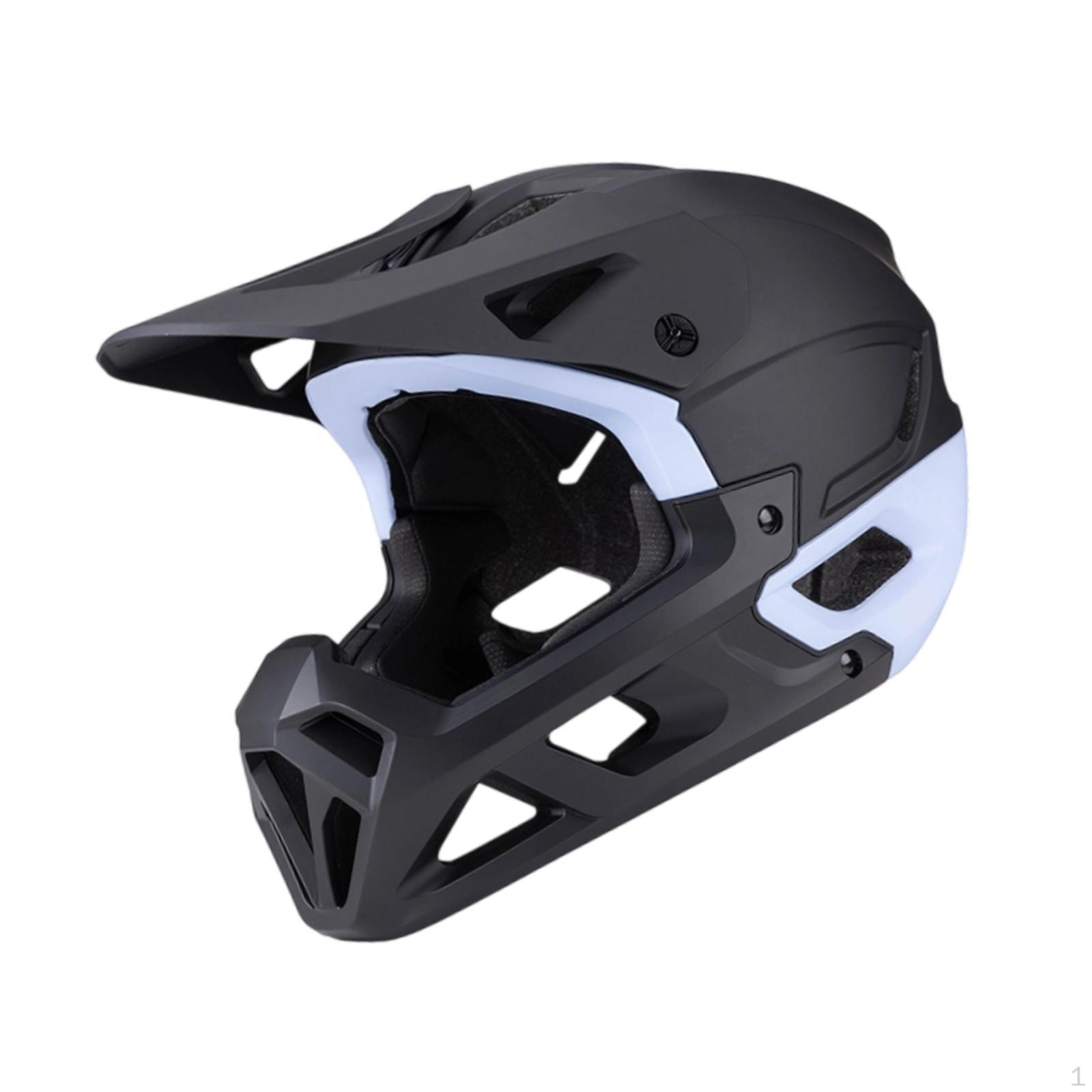 

Bicycle Accessories: Full Face Helmet Designed for Mountain And Road Use Black Blue