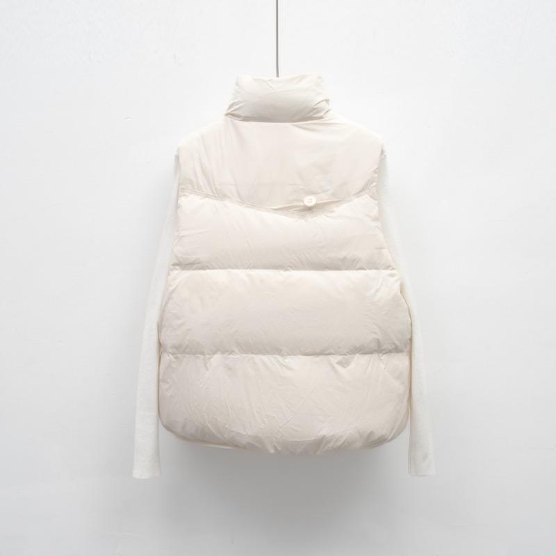 Autumn and winter new simple down jacket women's vest short stand-up collar vest outer wear vest jacket