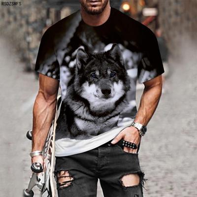 Couple Wolf Print T-Shirt Men's 3D T-Shirt Drop Ship Top Short Sleeve Camiseta Round Neck T-Shirt Fashion Casual Brand