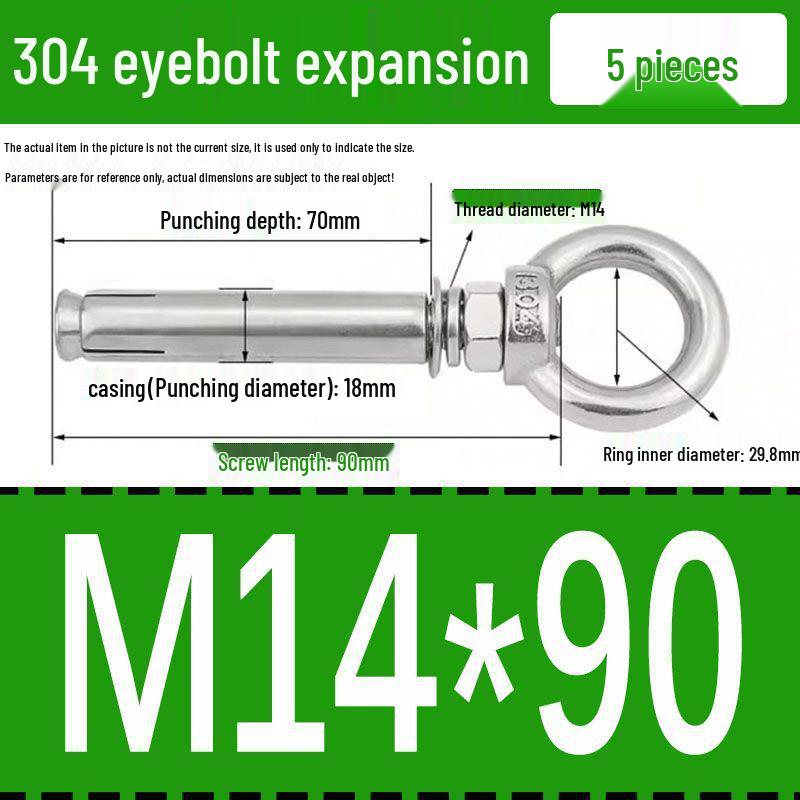Stainless Steel 304 Eyebolt Expansion Nail with Fixing Loop