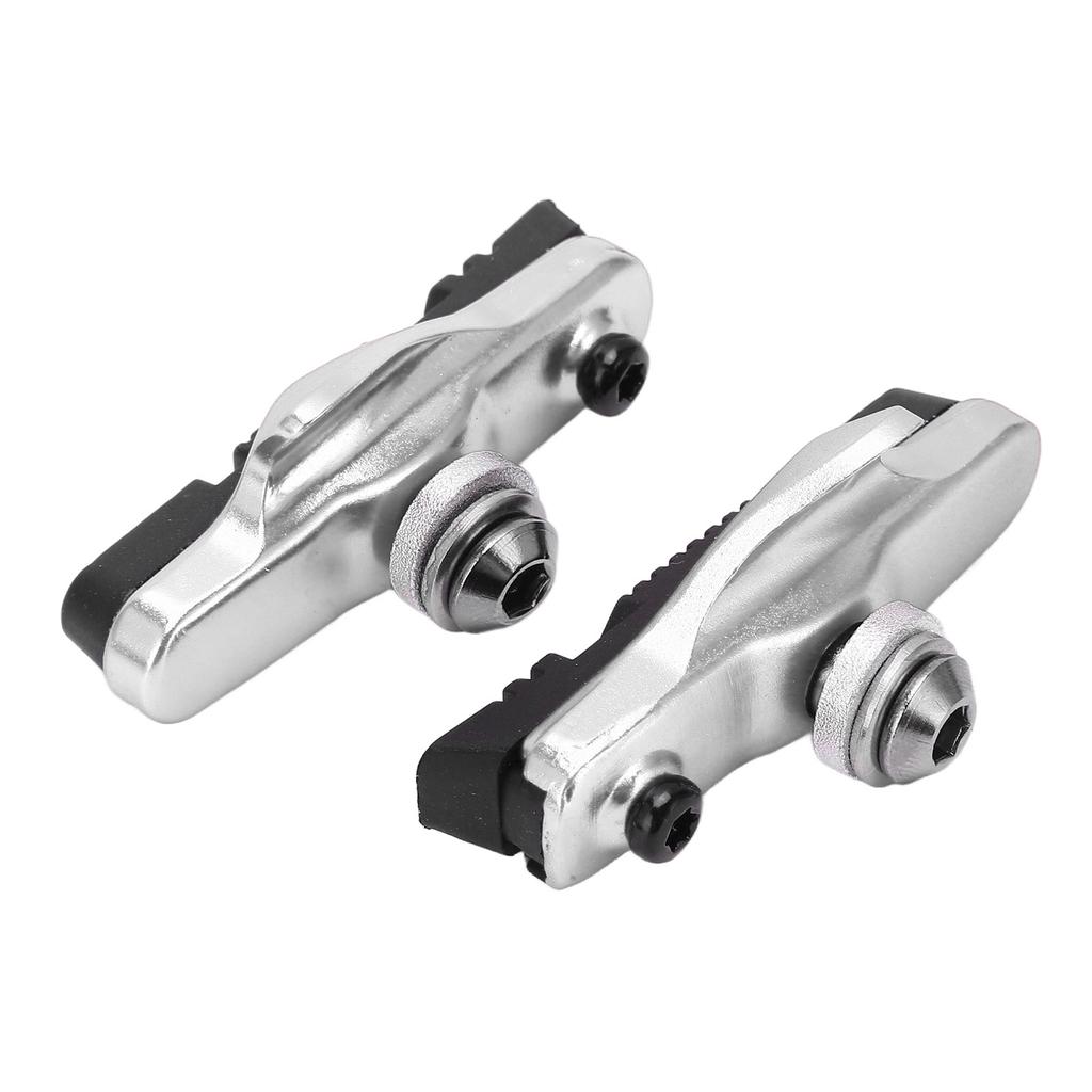 2 Pcs Mi.xim Brake Rubber Block Drawer Type Aluminium Alloy Bike Brake Pads Lower Noise Anti Friction Silver