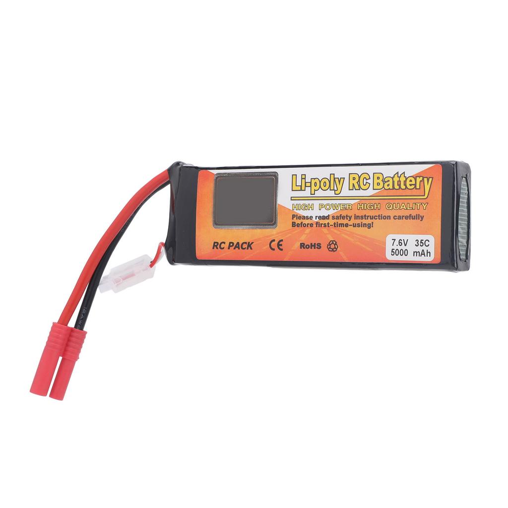 Akumulator LiPo 7,6V 5000mAh RC Przenośny Akumulator Litowy do Samochodu RC ze Wtyczką Banana 4.0 dla 1/8 1/10 1/12 1/16 Łodzi RC Ciężarówek