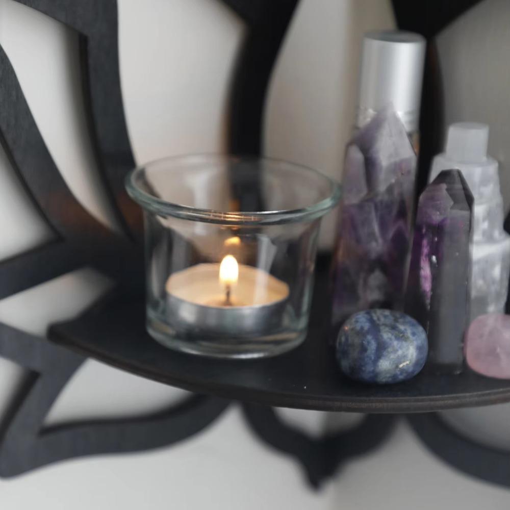 Hollow Lotus Floating Wall Shelf Hanging Wall Display Shelf Corner Decorative Rack Potted Plants