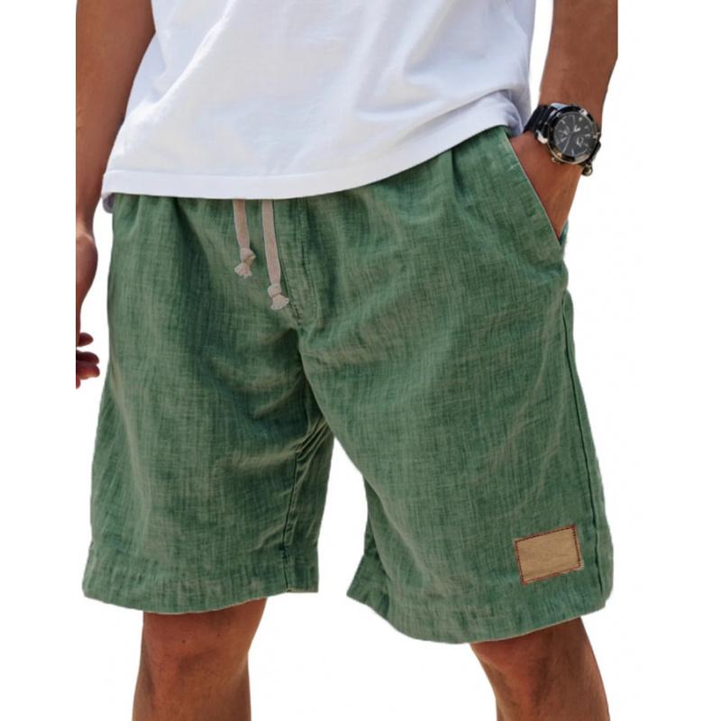 PINLIAN FASHION Nieuwe Heren Vintage Ademende Linnen Losse Vakantiebroek Modieuze Casual Broek M
