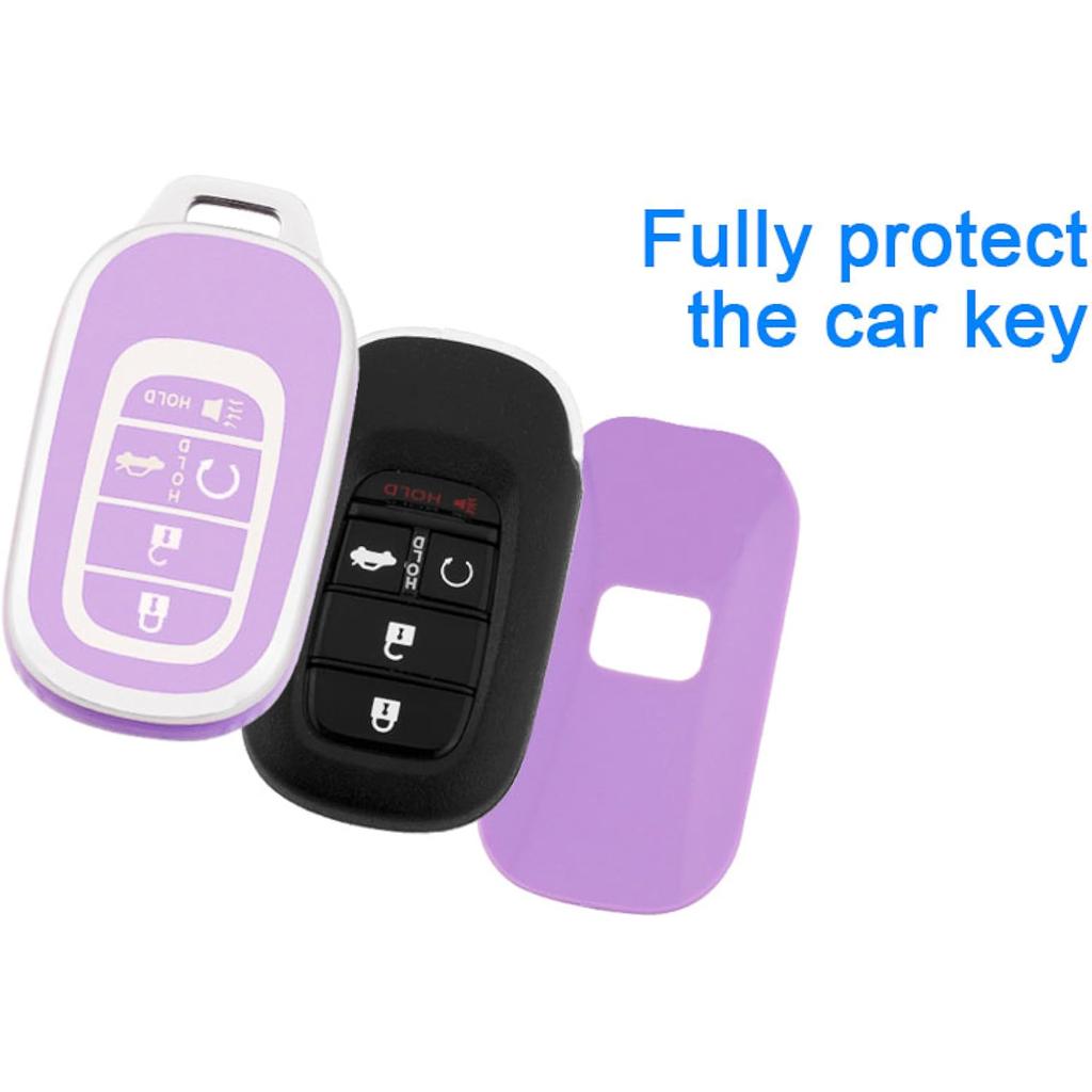 Honda Schlüsselanhänger, weiche TPU Schutzhülle für Schlüsselanhänger mit Honda Accord, Civic, Pilot Smart-Fernbedienungsschlüssel.