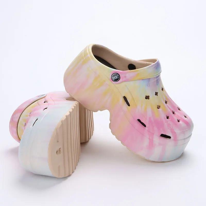 Luxury Women's 2024 New Summer Beach Slippers High Heel 9cm Lightweight Soft Sole Comfortable Casual High Quality Slippers