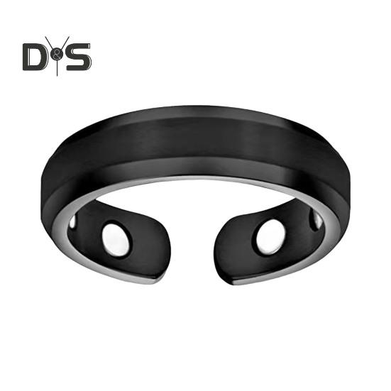 Lady Magnetic Ring Adjustable Opening Design Polished Smooth Electroplated Alloy Simple Style Finger Jewelry for Party Daily Life Date