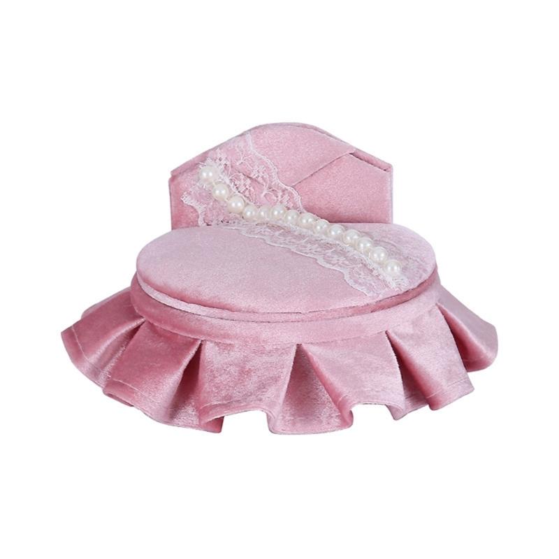 Openable Pink Furniture Jewelry Box Earrings Bracelet Ring Necklace Display Storage Cases Mini Armchair for Dollhouse