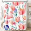 Watercolor Tulip Shower Curtain Decor for Bathroom Soft Fabric with Hooks Included In Multiple Colors