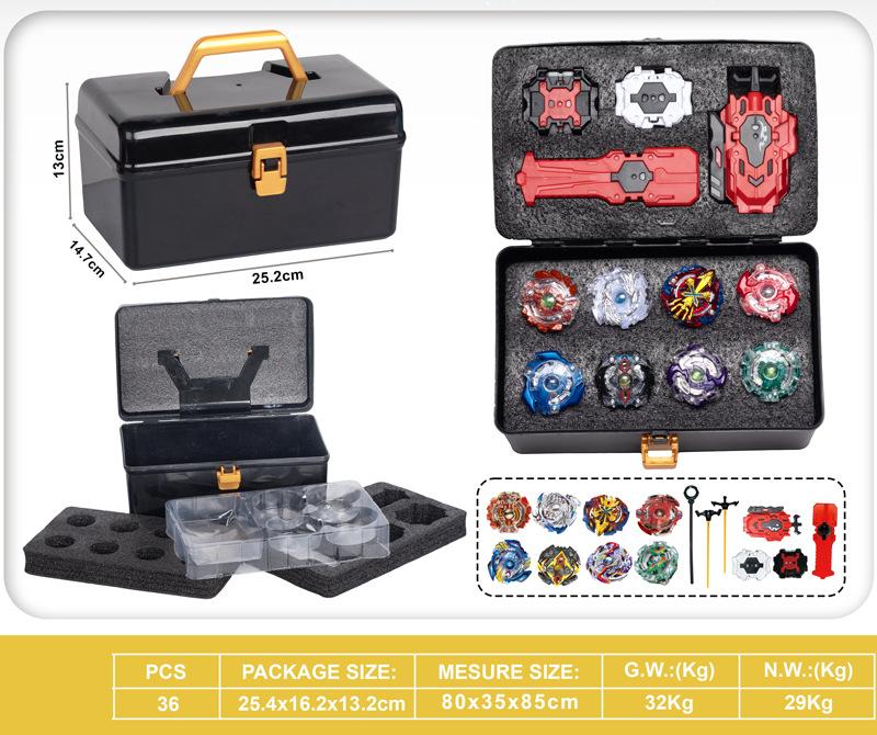 

Игрушка Взрывной Гироскоп Взрывной Гироскоп Набор для Атаки с Ящиком для Инструментов Двусторонний Запускатель Боевая Арена Дети