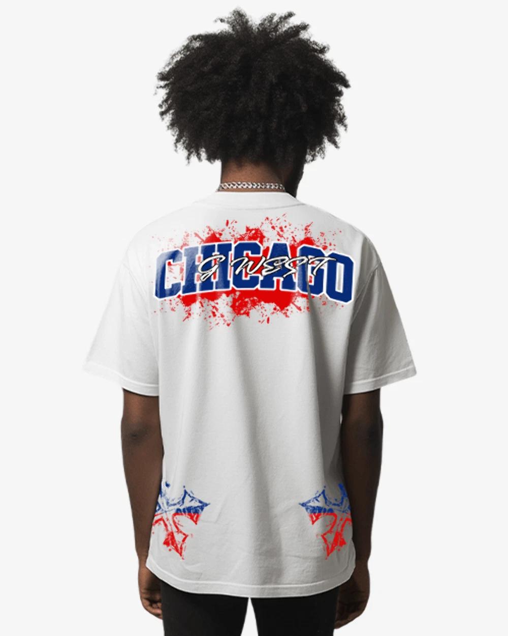 G West Chicago Blood Arch Logo Oversized T-Shirts M