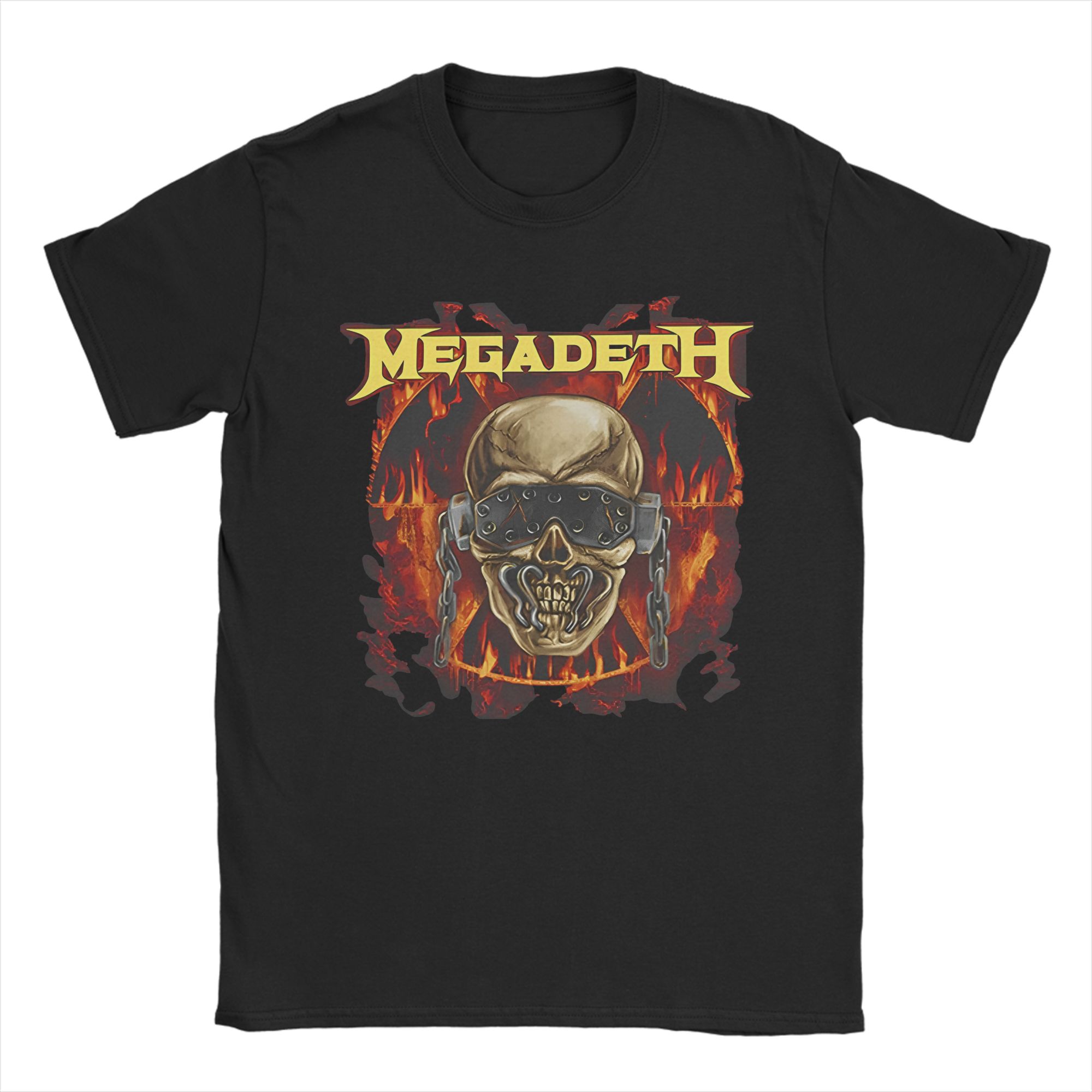 MMegadethed Band T Shirt Mens Cotton Unique TShirt Crew Neck Tees Short Sleeve Tops Big Size S