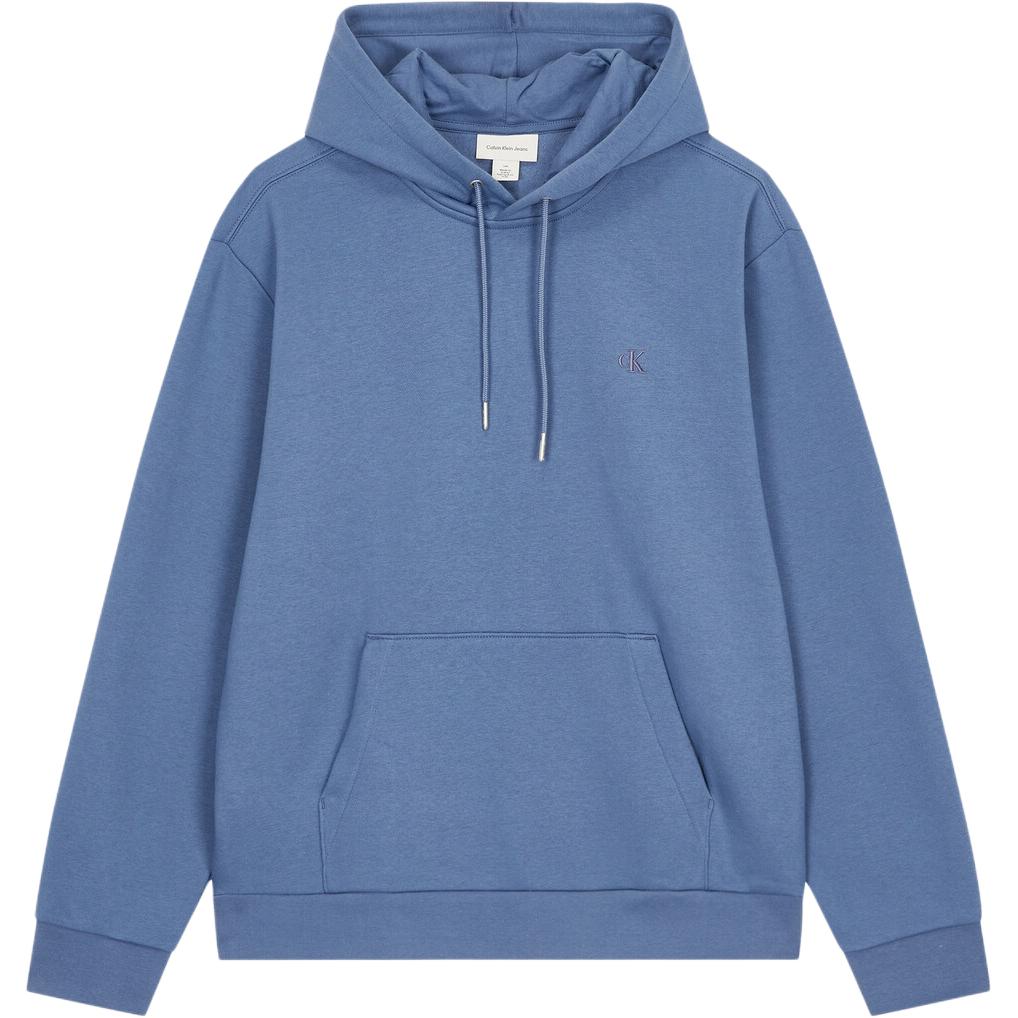 Calvin Klein Letter Embroidery Comfortable Fleece Hoodie Long Sleeve Sweatshirt Men tops Blue 40QM431-CB0 M
