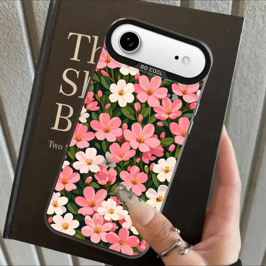 Case for iPhone 17 Pro Max 14 XS Air XR 16 15 Plus 13 Pro 12 11 Back Phone Cover Pink Flower Sea