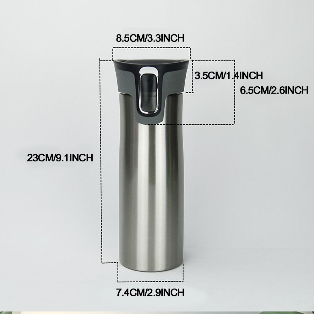 1pz Acciaio Inossidabile Tazza Termica da Viaggio per Caffè Sottovuoto, Materiale Interno SUS 304, Tazza da Viaggio Isolante con Coperchio Anti-Sversamento