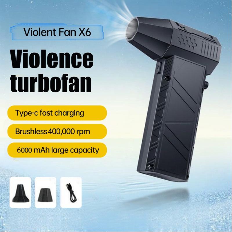 Turbo Fan 400000RPM Rechargeable Cordless Duster Powerful Airflow Compact Design for Car Travel Outdoor Cleaning Long Standby