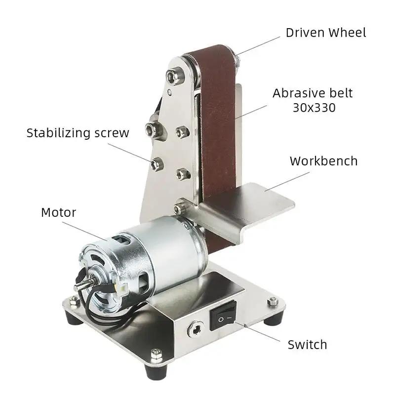 DIY Polishing Machine Multifunctional Small Sanding Belt Machine Table Belt Sander Cutter Edges Sharpener Belt Grinding Machine