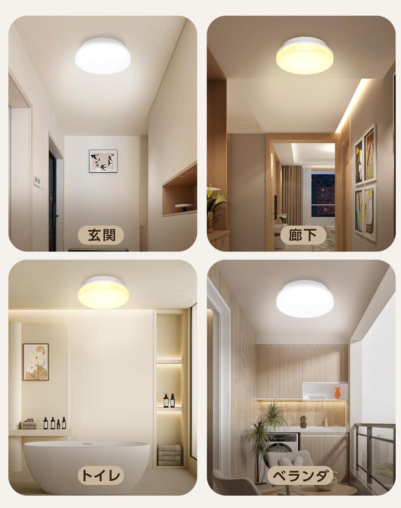 [hidemasa] Compact Ceiling Light with Motion Sensor, Light Sensor, Outlet, Automatic OnOff, Brightness Sensing, Night Light, Slim, Indoor Lighting