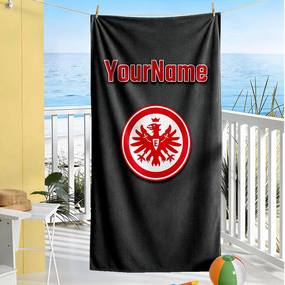 Eintracht Frankfurt Personalized Text Beach Towel High Absorbency Quickdry Portable For Swimmingbeachcamping Travel Beach Accessoriesgym