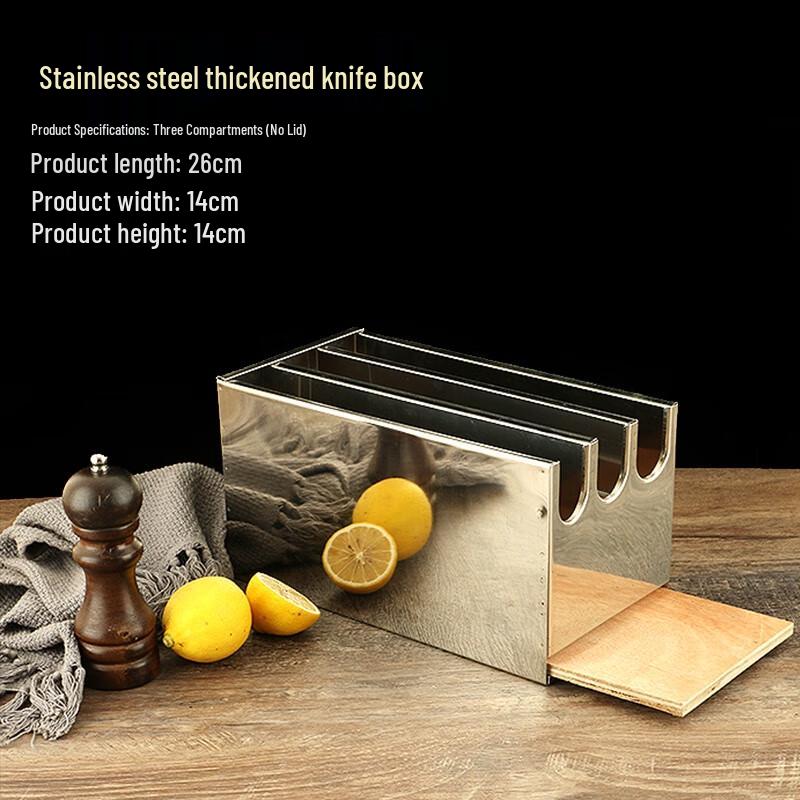 

Stainless Steel Kitchen Knife Block with Lid
