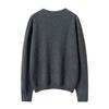 Women's Pure Cashmere Sweater - New Autumn/Winter Soft Loose Blue & White Porcelain Pattern Round Neck Pullover