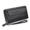 Weixier Men's Vintage PU Leather Zipper Clutch Wallet
