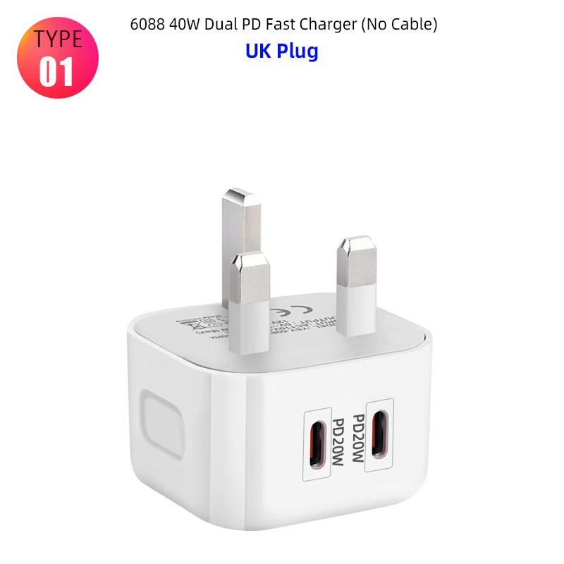 Încărcător USB C 40W Încărcător Rapid Priza 2 Porturi Încărcător Tip C PD Încărcător de Perete Adaptor de Alimentare pentru Samsung Xiaomi iPhone 14 13 QC3.0