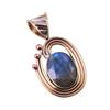 Natural Labradorite 925 Solid Sterling Silver Jewelry TwoTone Pendant 1.50" f7T13