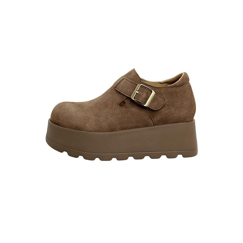 

Маленький мужчина увеличивает рост, женские кожаные весенние новые туфли на толстой подошве, универсальные повседневные туфли-однопедальки 39